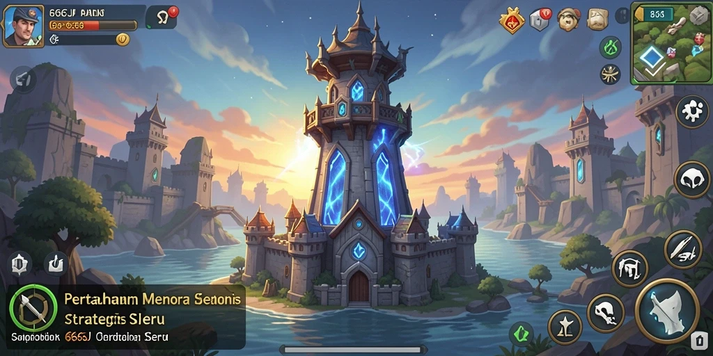 Tampilan gameplay seru dalam 666J Tower Defense.