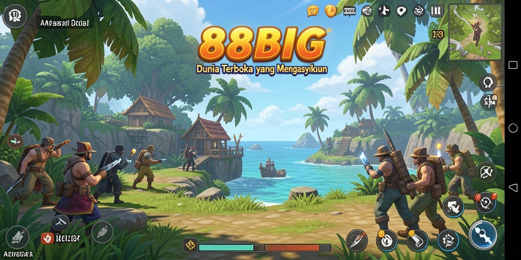 Tampilan gameplay <strong>88BIG</strong> yang menggembirakan dalam dunia terbuka.