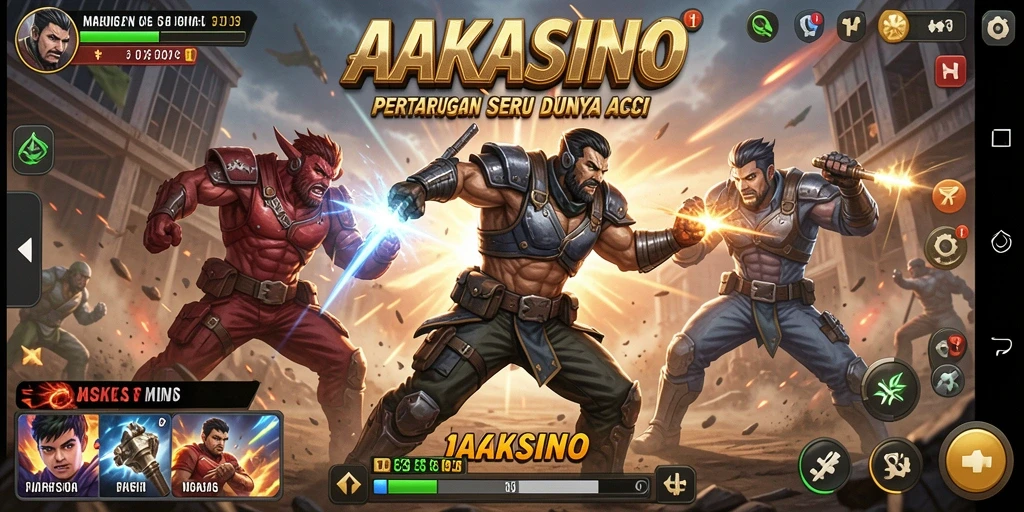 Tampilan gameplay mendebarkan AAKASINO dengan aksi yang intens.