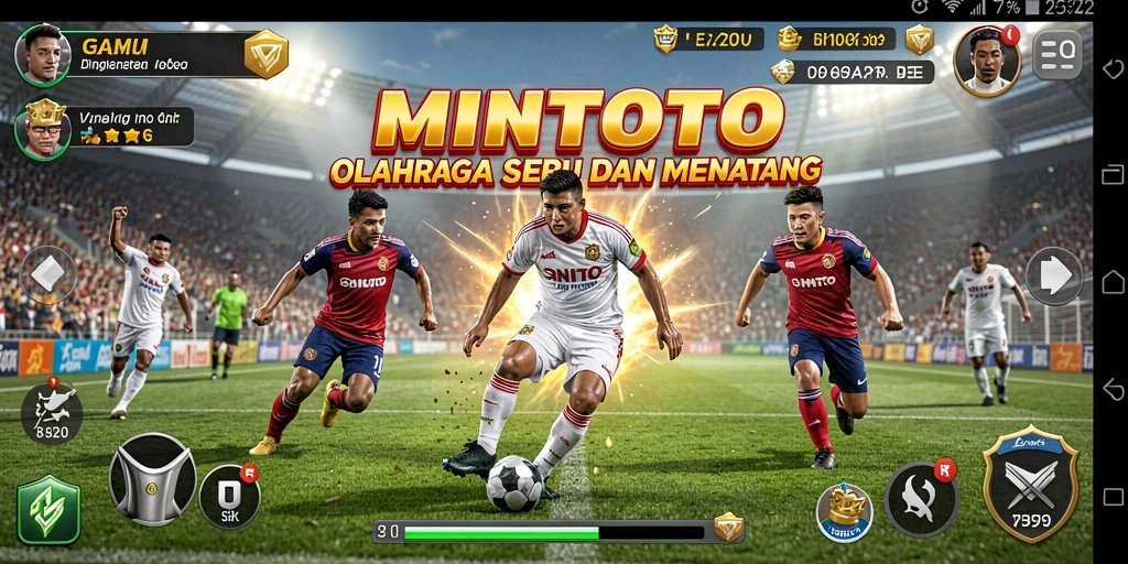 Tampilan gameplay seru MINTOTO dengan aksi olahraga menegangkan.