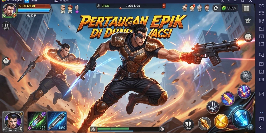 Tampilan seru gameplay SLOT123 dalam aksi penuh adrenalin.