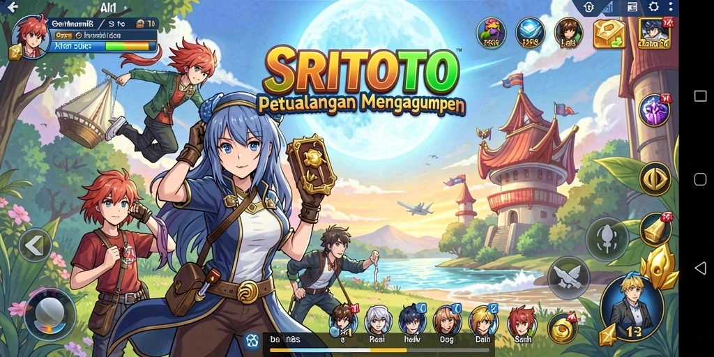 Tampilan menarik gameplay SRITOTO dengan karakter anime yang dinamis.