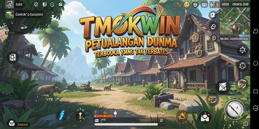 Tangkapan layar gameplay TMOKWIN menampilkan petualangan seru di dunia terbuka.