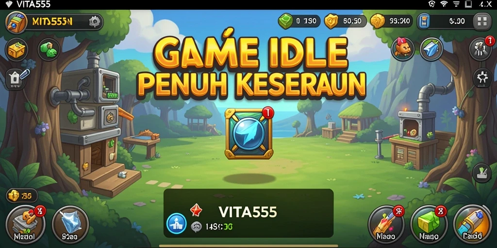 Tangkapan layar gameplay VITA555 menampilkan fitur Idle yang menarik.