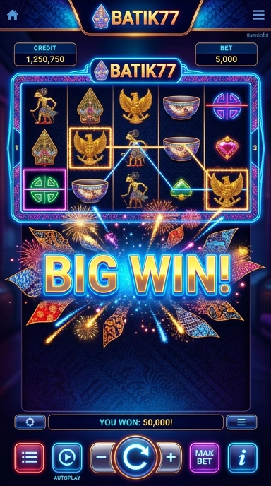 Screenshot tampilan utama aplikasi batik77.