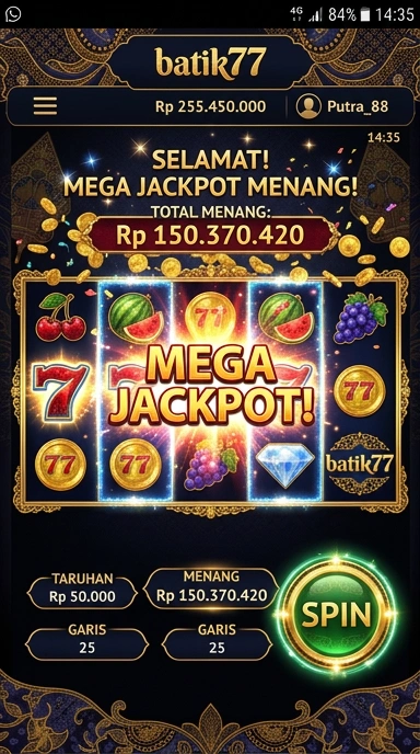 Antarmuka pengguna yang intuitif pada batik77.